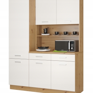 Zestaw mebli kuchennych 150cm KREDENS do kuchni Dąb Artisan Biały Old Style